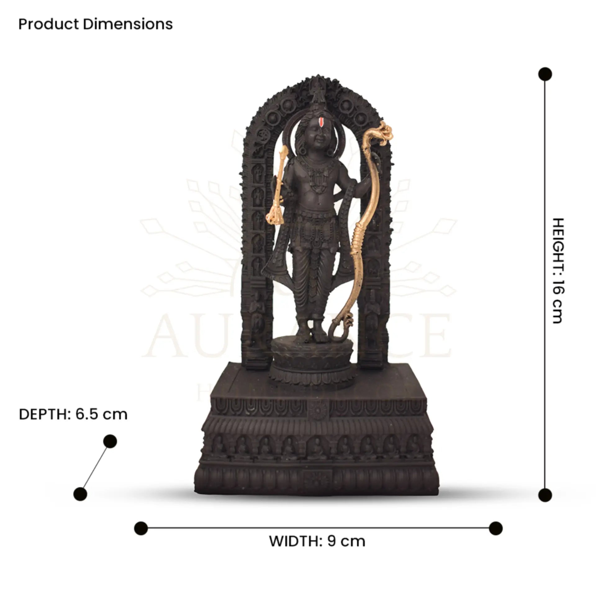 Divine Ayodhya Ram Lalla Statue (7 Inch - Matte Black)
