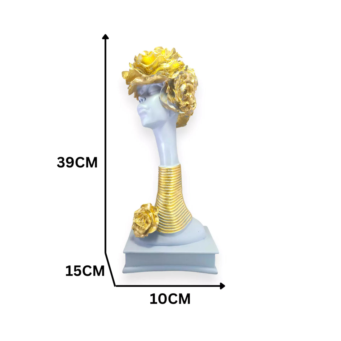 African Elegance: Handcrafted Gray Lady Resin Statue