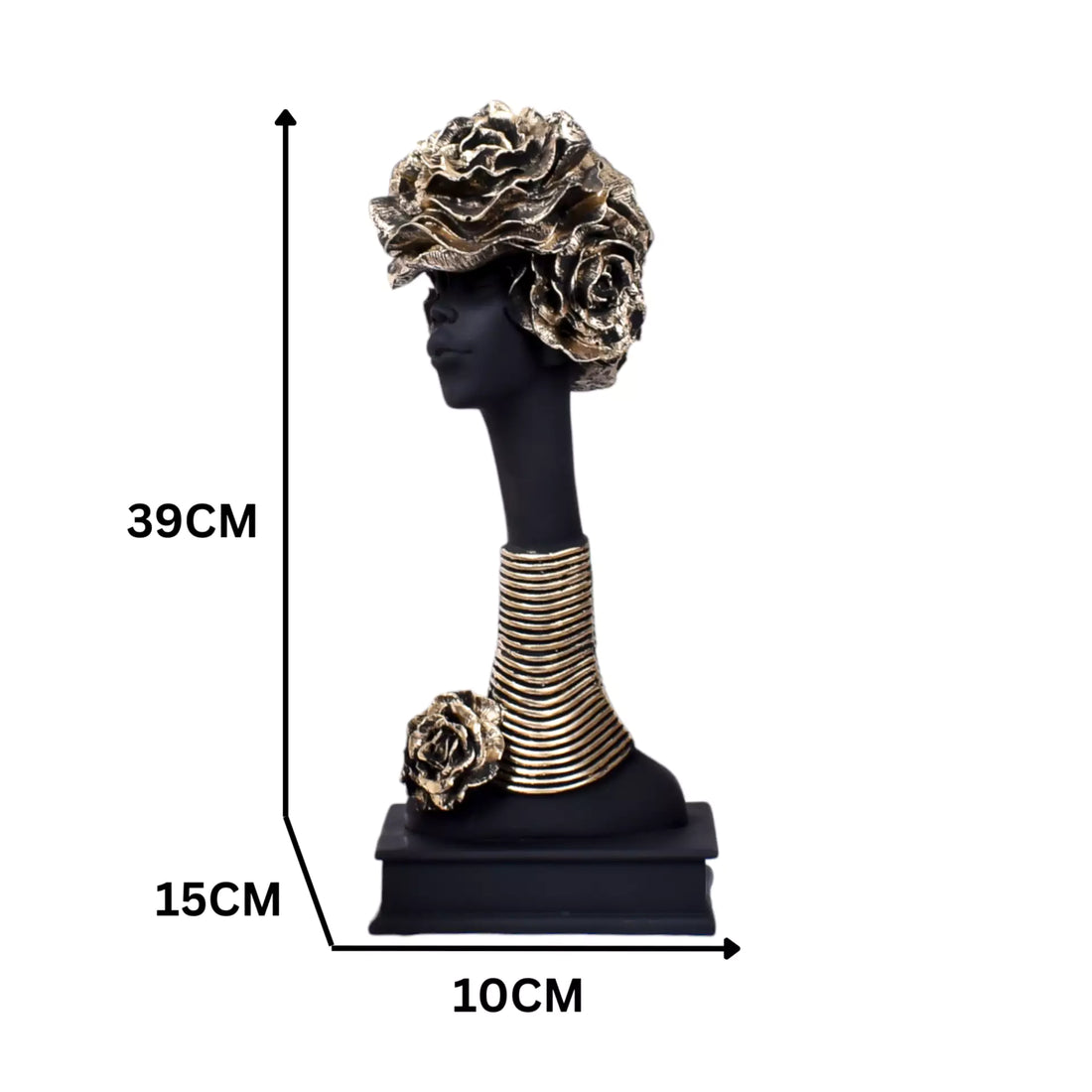 Artful Elegance: Handmade African Lady Resin Sculpture