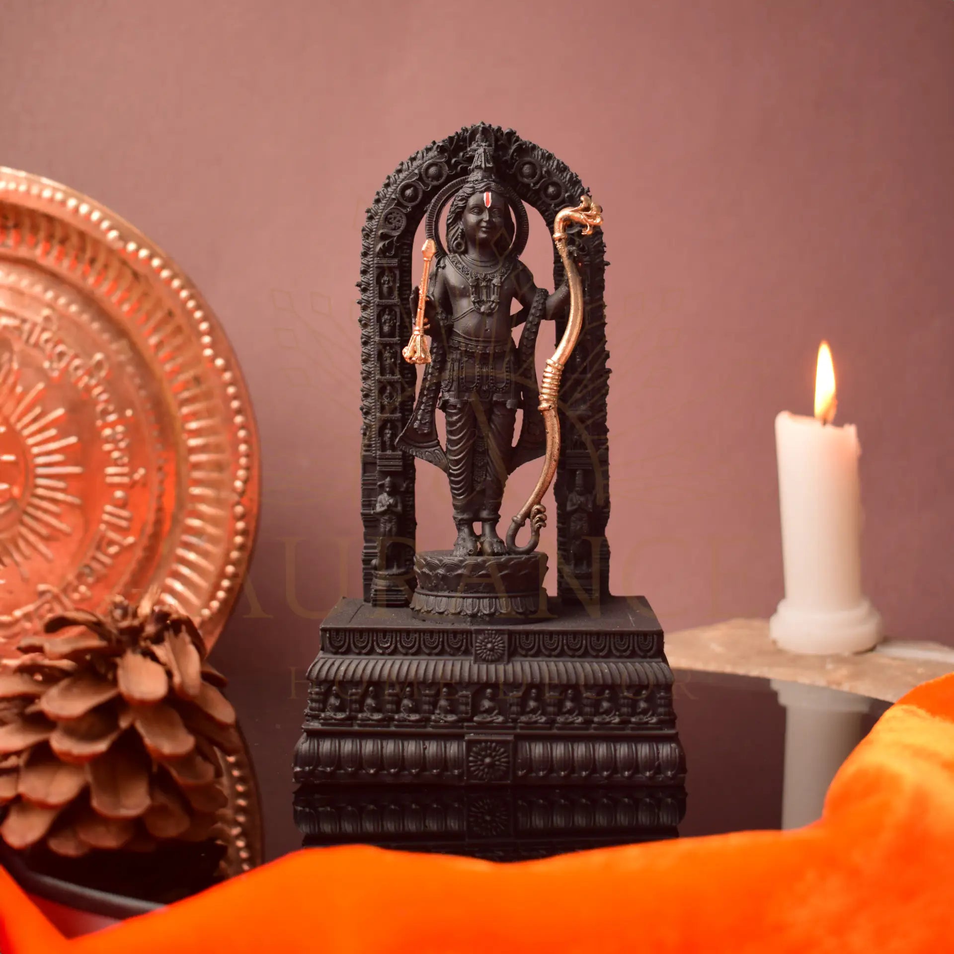 Divine Ayodhya Ram Lalla Statue (7 Inch - Matte Black)