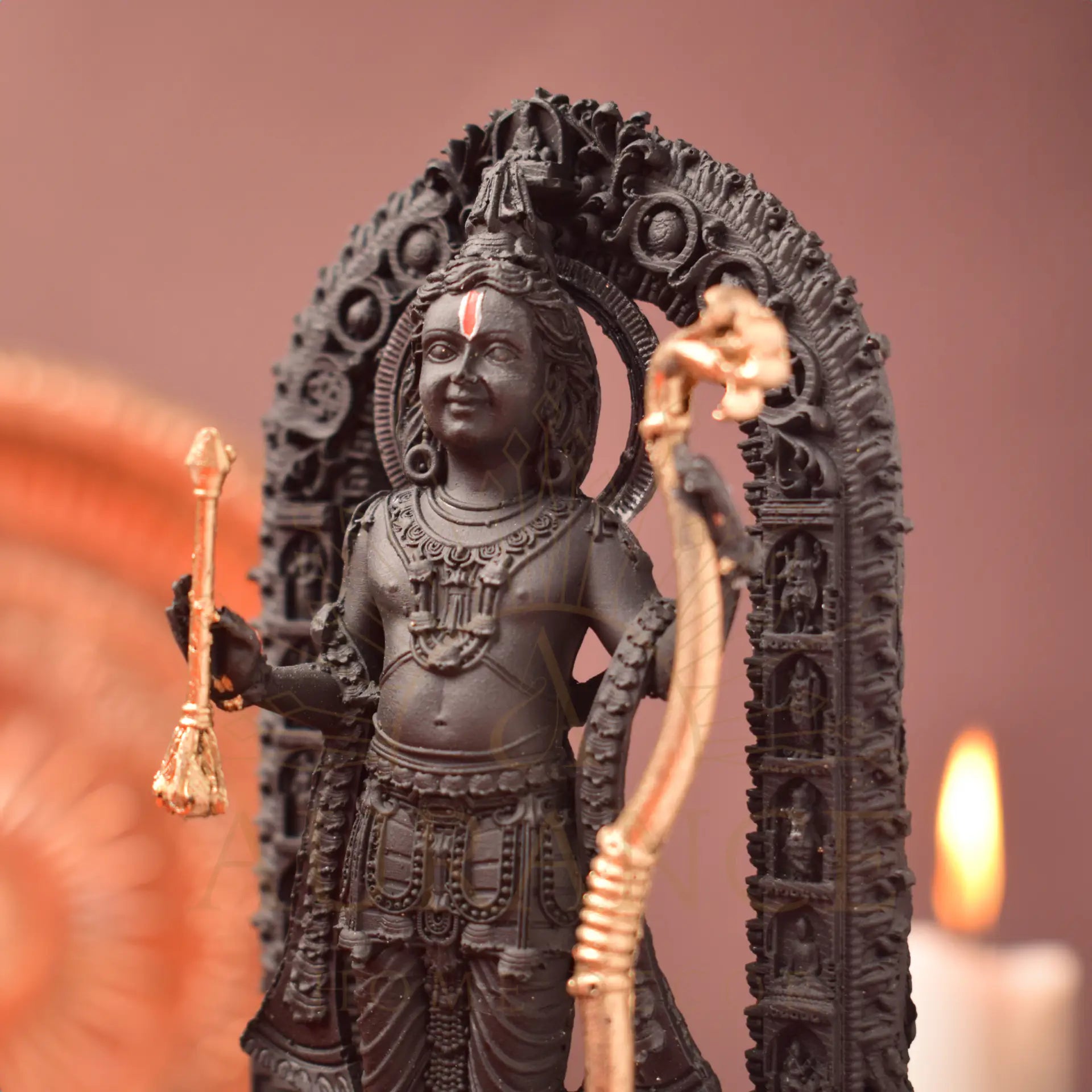 Divine Ayodhya Ram Lalla Statue (7 Inch - Matte Black)