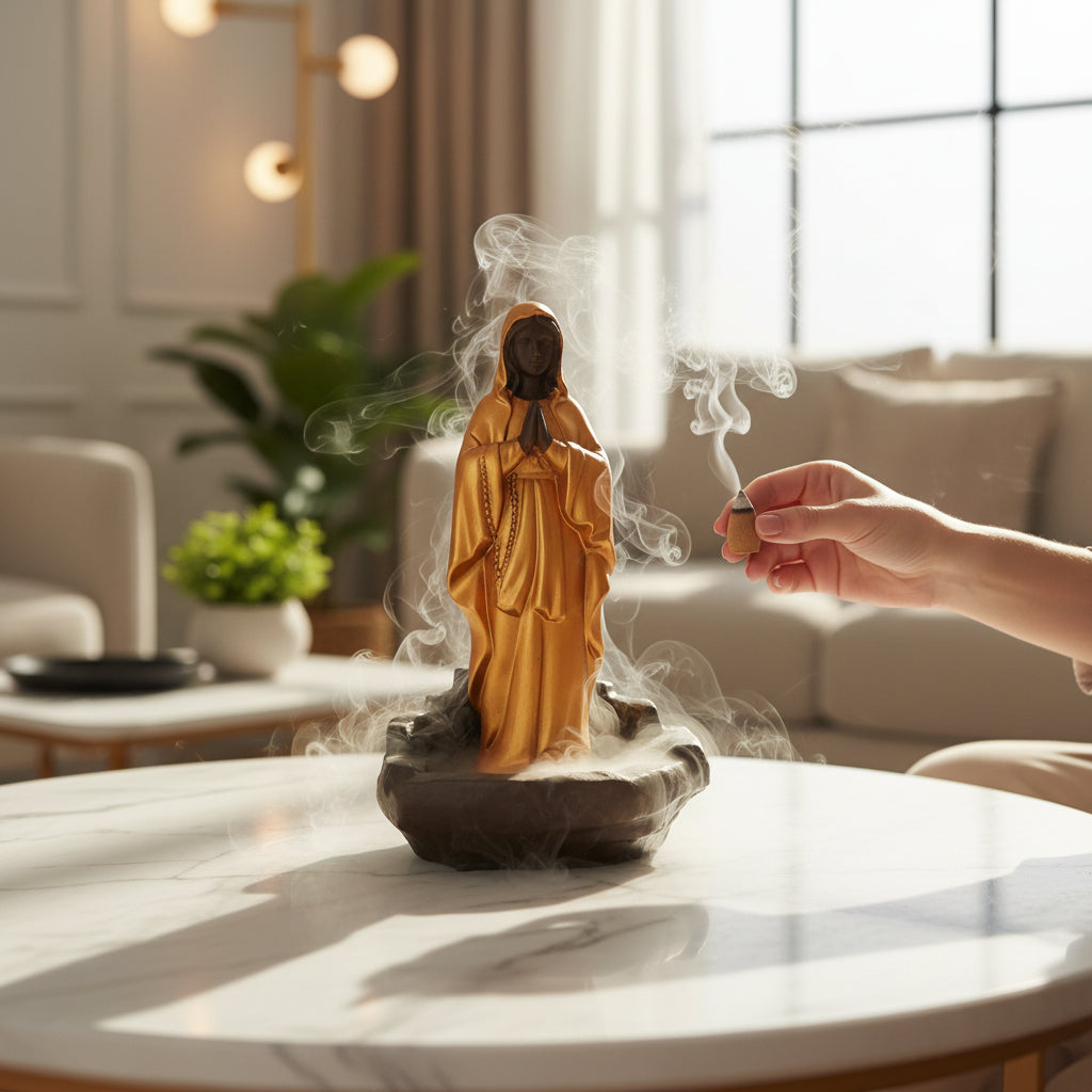 Mother Mary Smoke Resin Statue