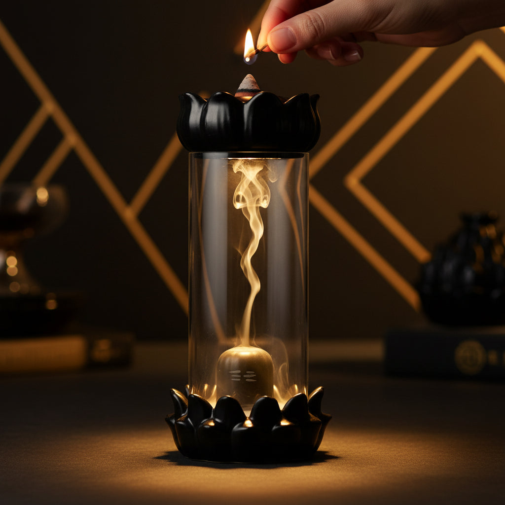 Shiva Lingam Smoke Waterfall Incense Holder