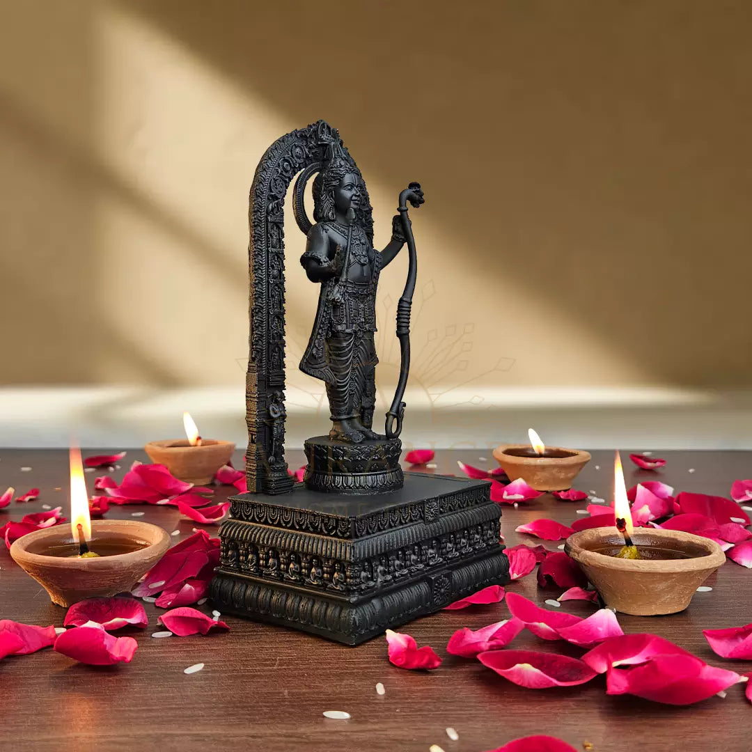 Ayodhya Ram Lalla Statue (7 Inch - Matte Black)