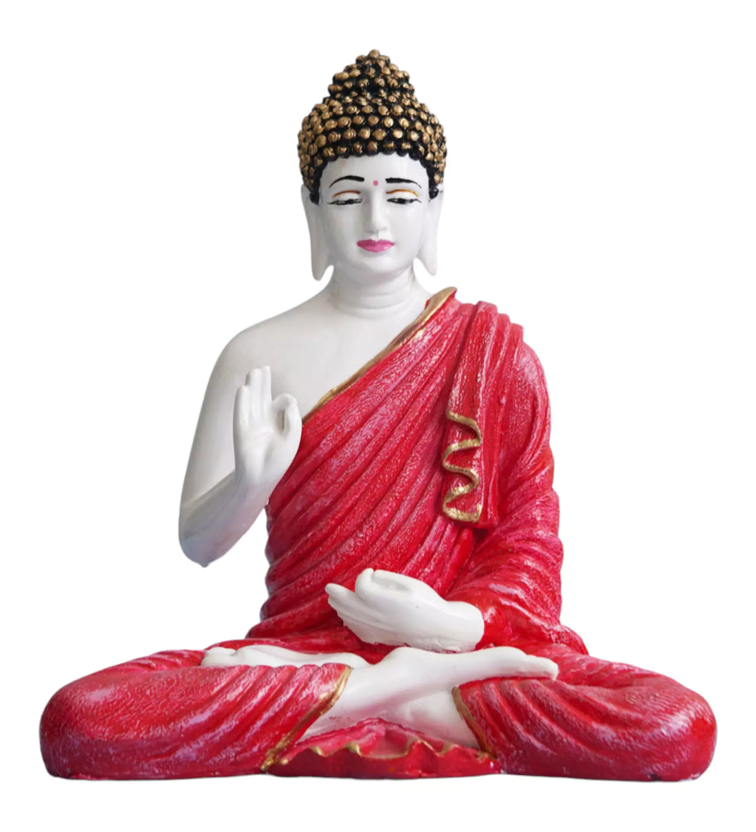 Pink 15-Inch Blessing Buddha Resin Handcrafted Statue