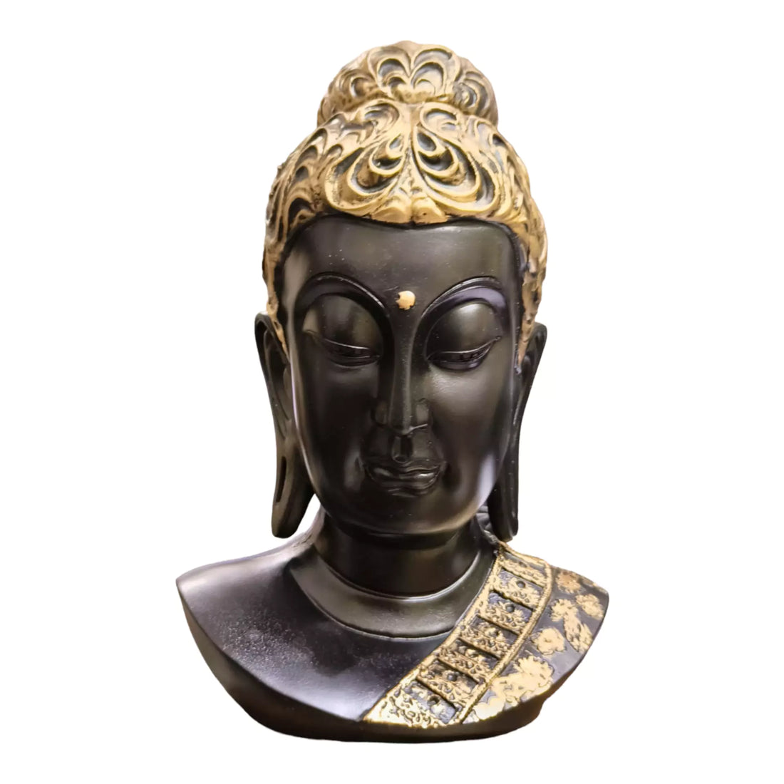 Black Big Buddha Face Resin Sculpture