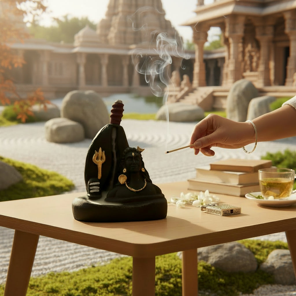 Mountain Adiyogi Smoke Fountain