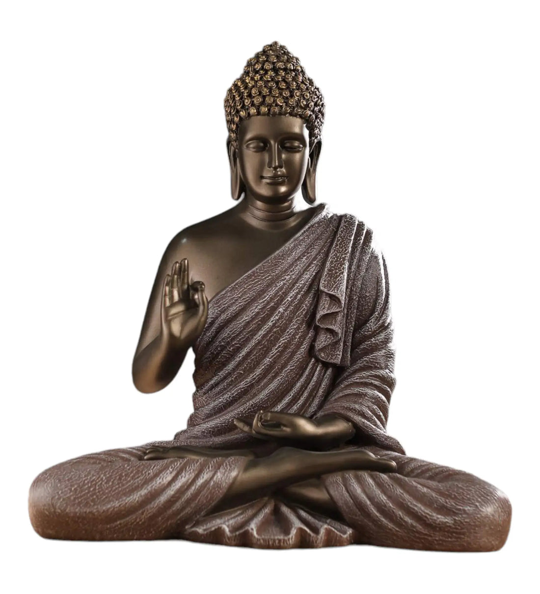 Blessing Buddha 15-Inch Brown Resin Statue