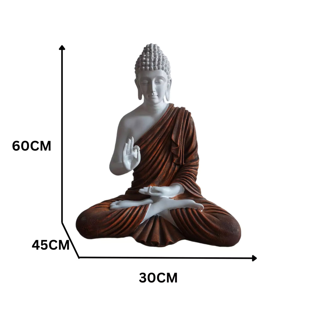 24-Inch Meditating Brown Buddha Resin Sculpture