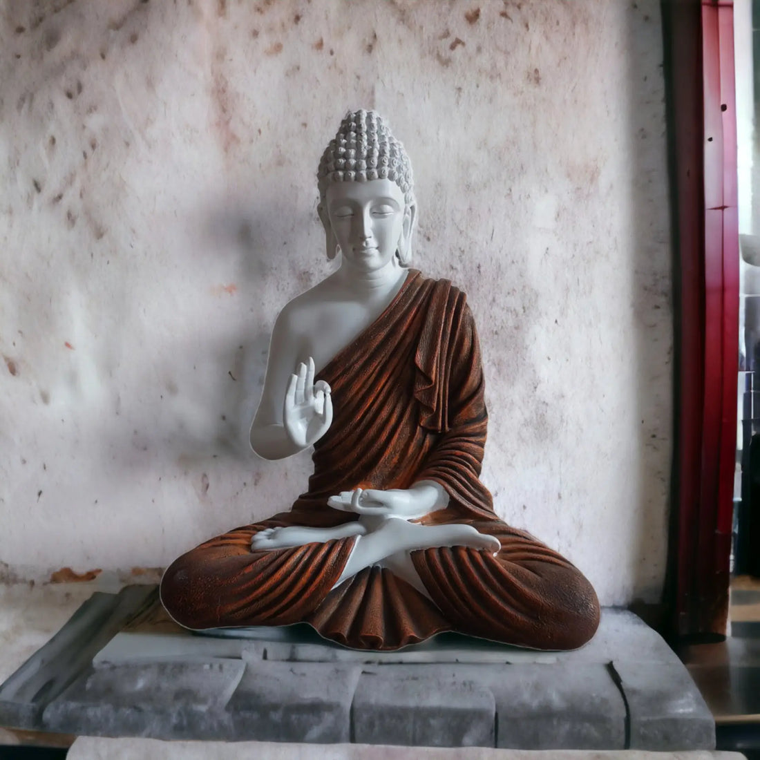 24-Inch Meditating Brown Buddha Resin Sculpture