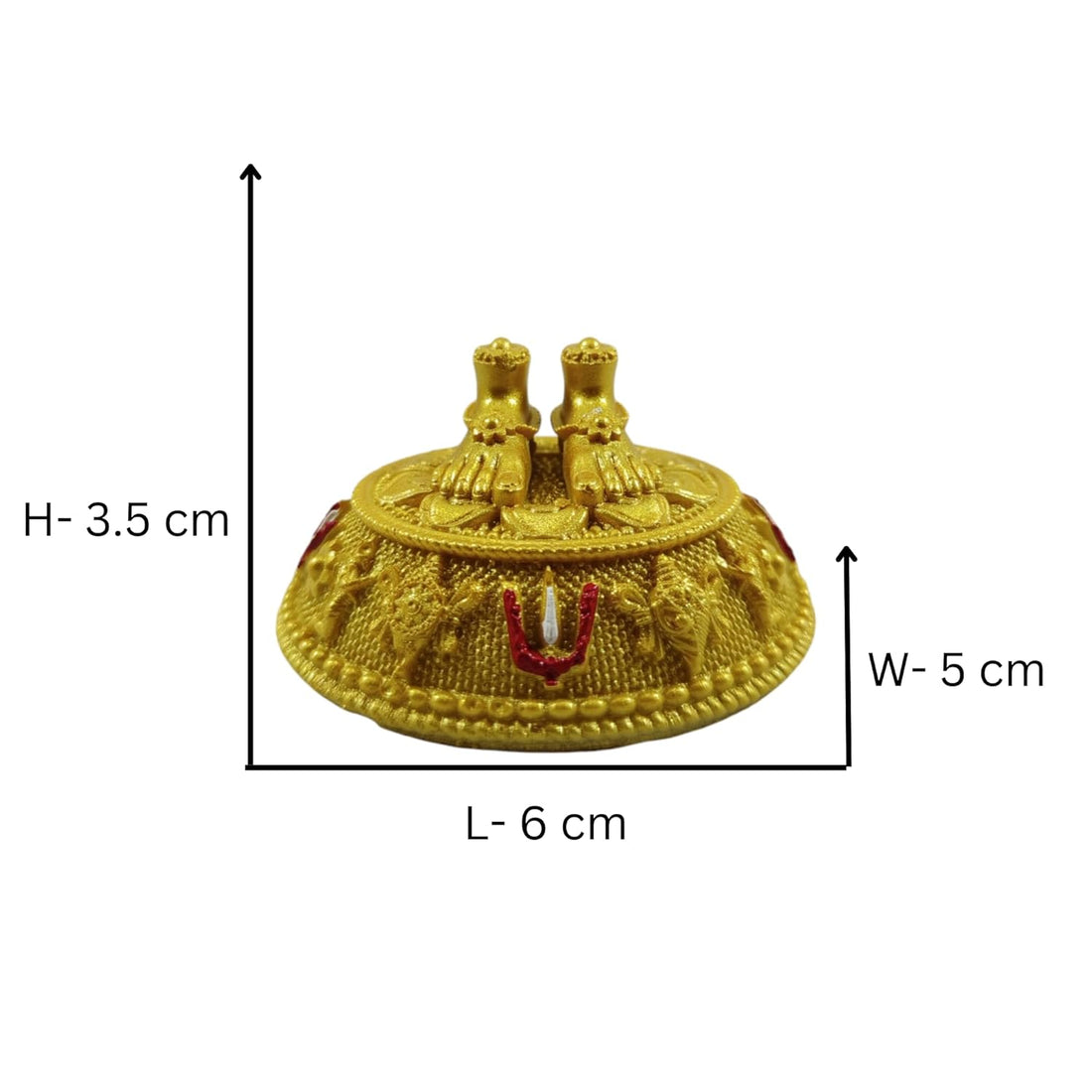 Compact Venkateswara Swamy Charan Paduka for Home decor and Car dashboard