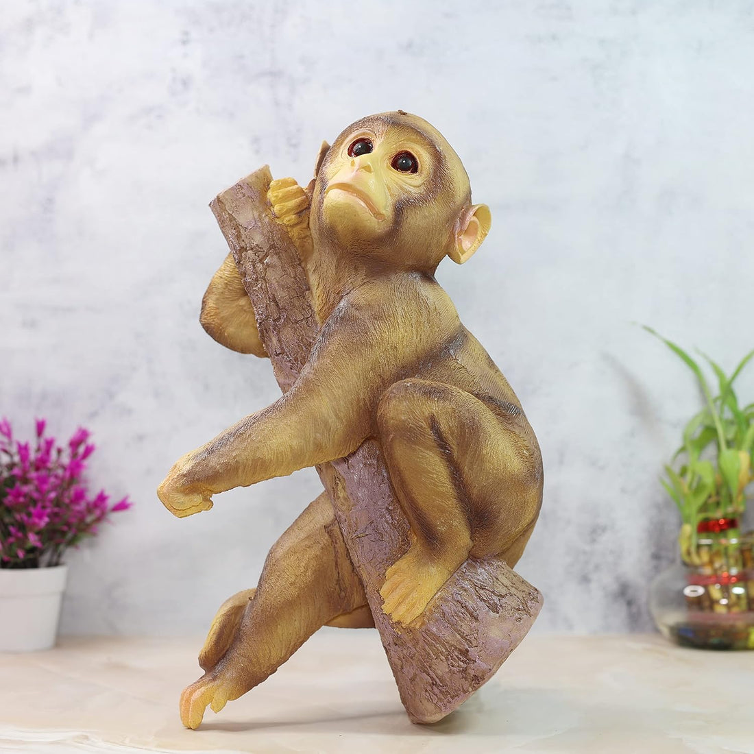 Charming Monkey Mischief: Handcrafted Resin Masterpiece