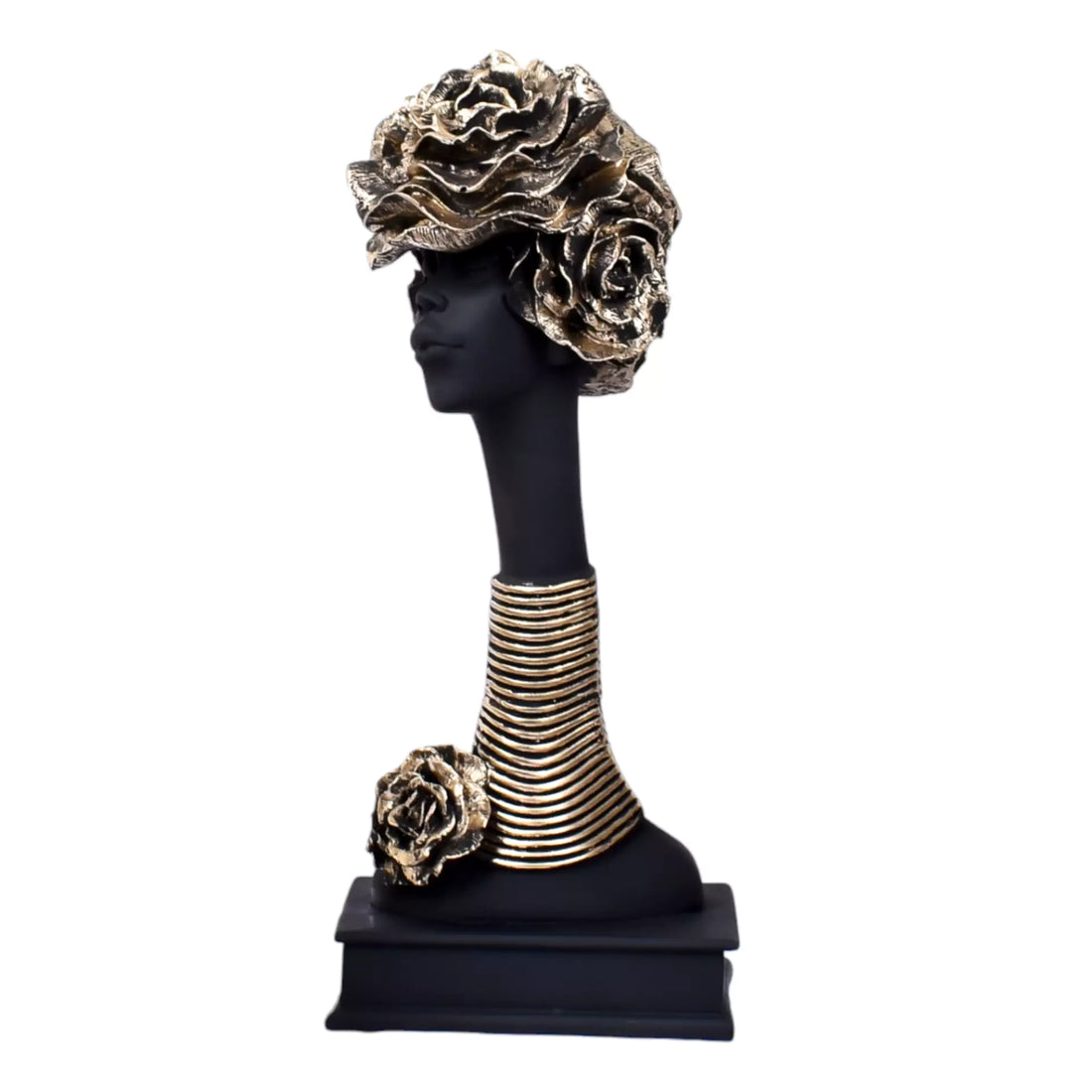 Artful Elegance: Handmade African Lady Resin Sculpture
