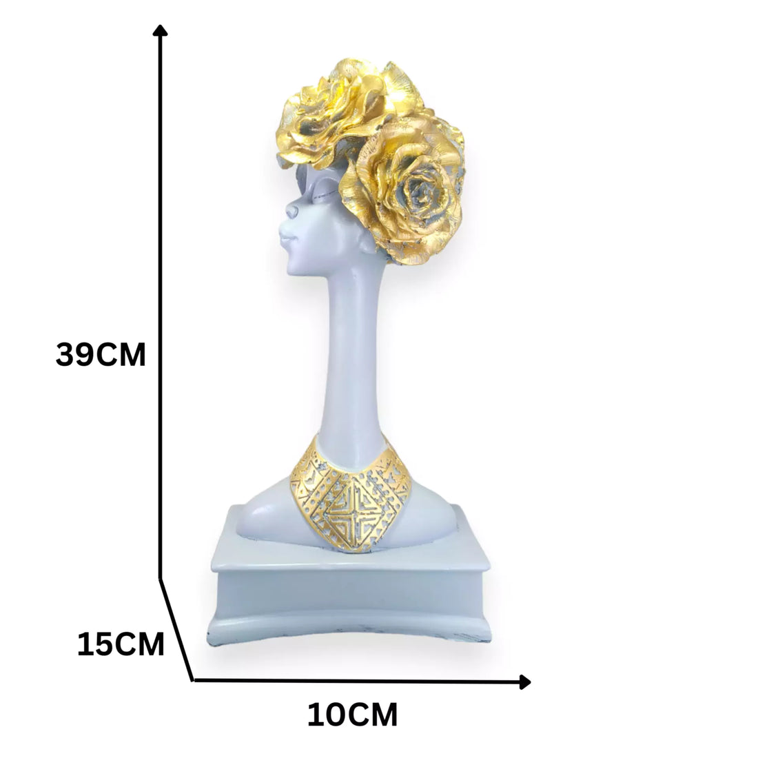Gray African Lady Resin Sculpture