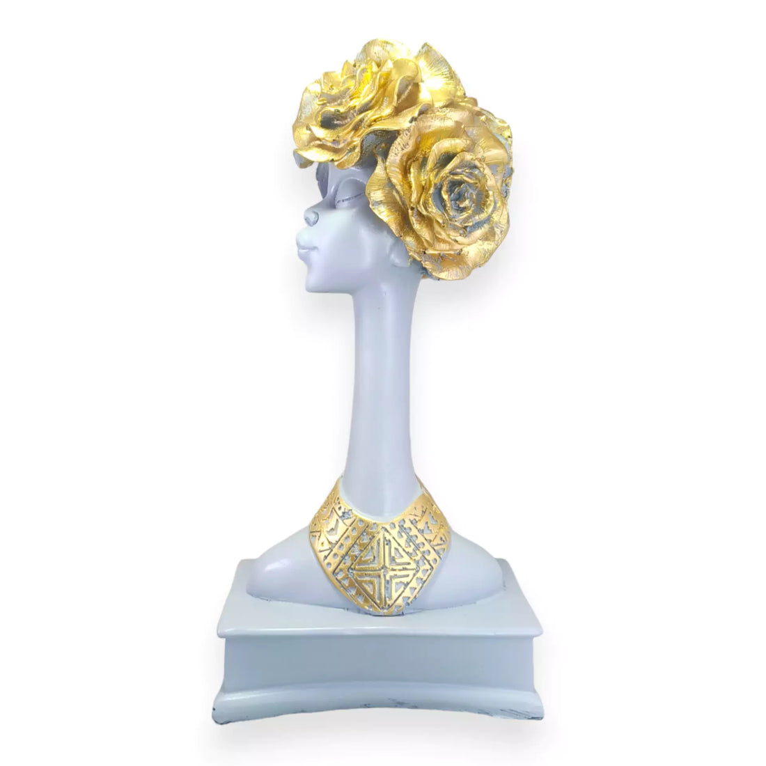 Gray African Lady Resin Sculpture