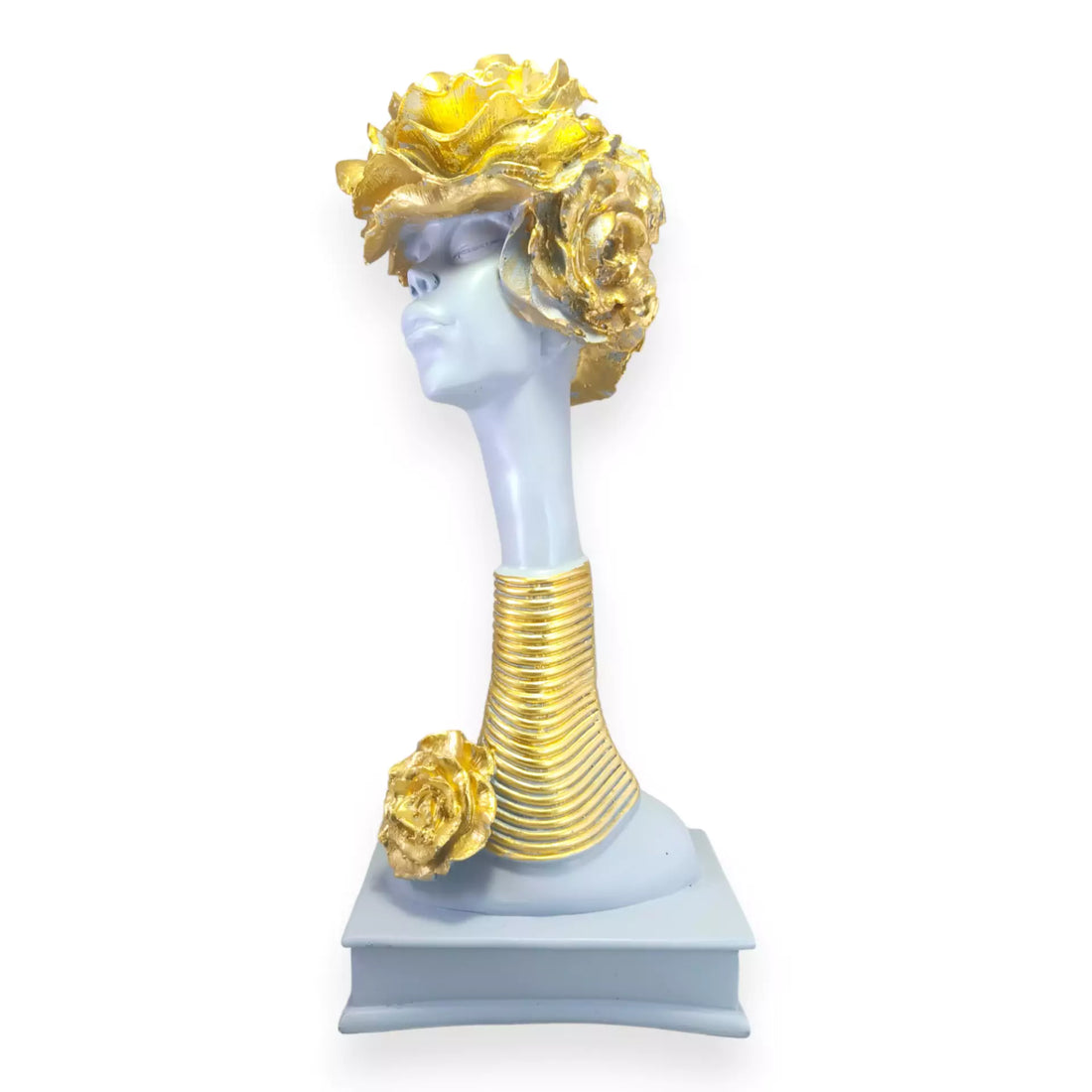 African Elegance: Handcrafted Gray Lady Resin Statue