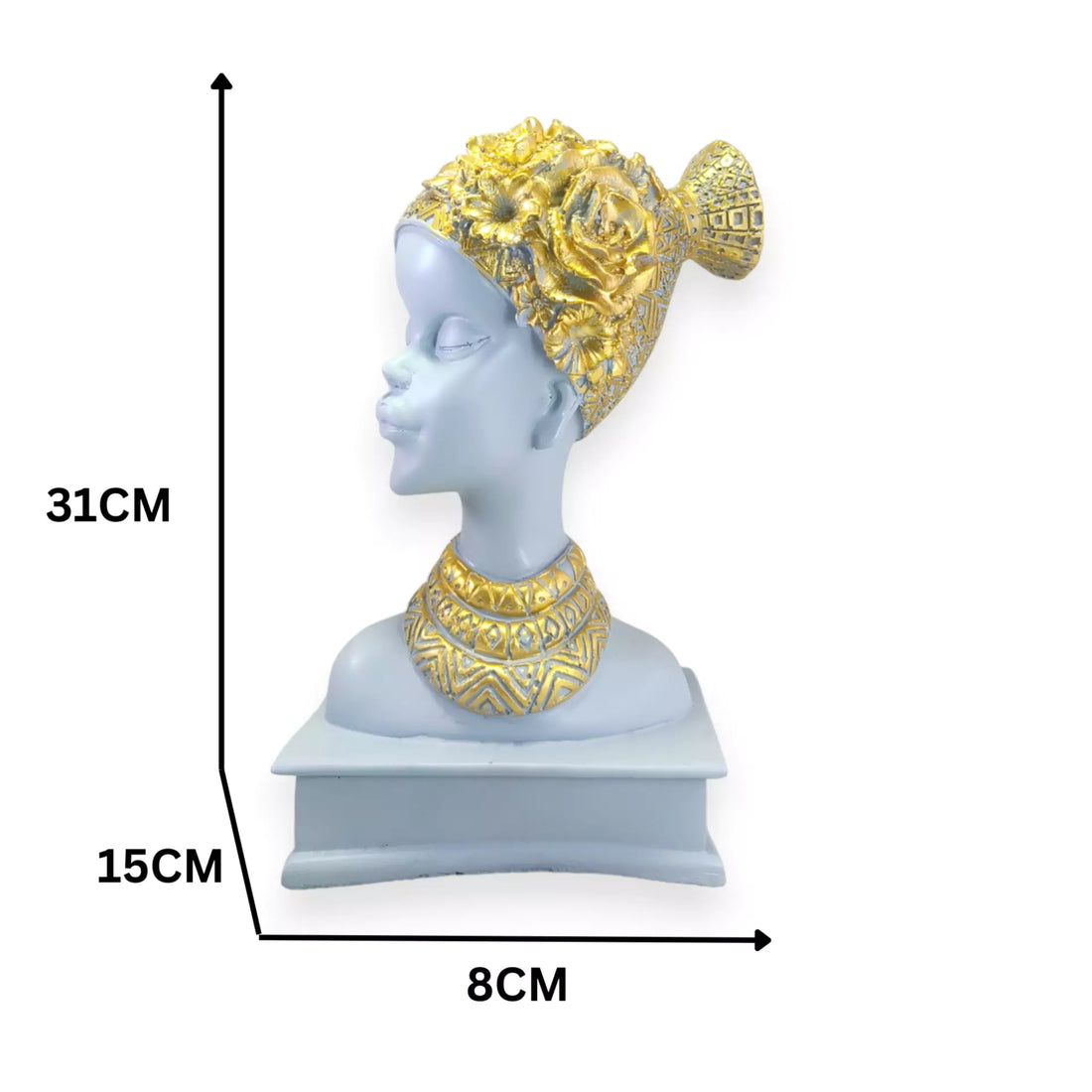 Resin Statue of a Handcrafted grayAfrican Lady