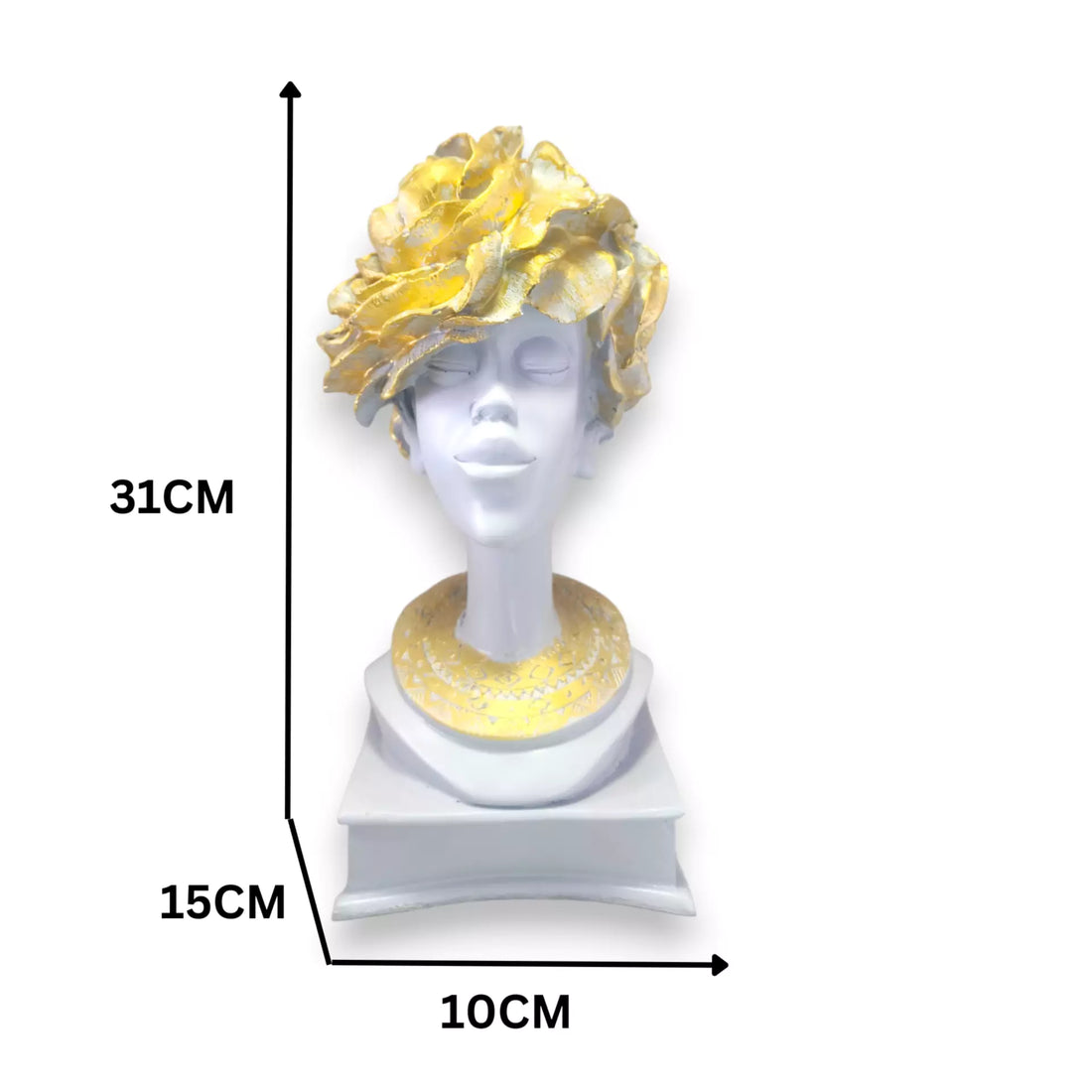Elegant Gray African Lady Handcrafted Resin Figurine