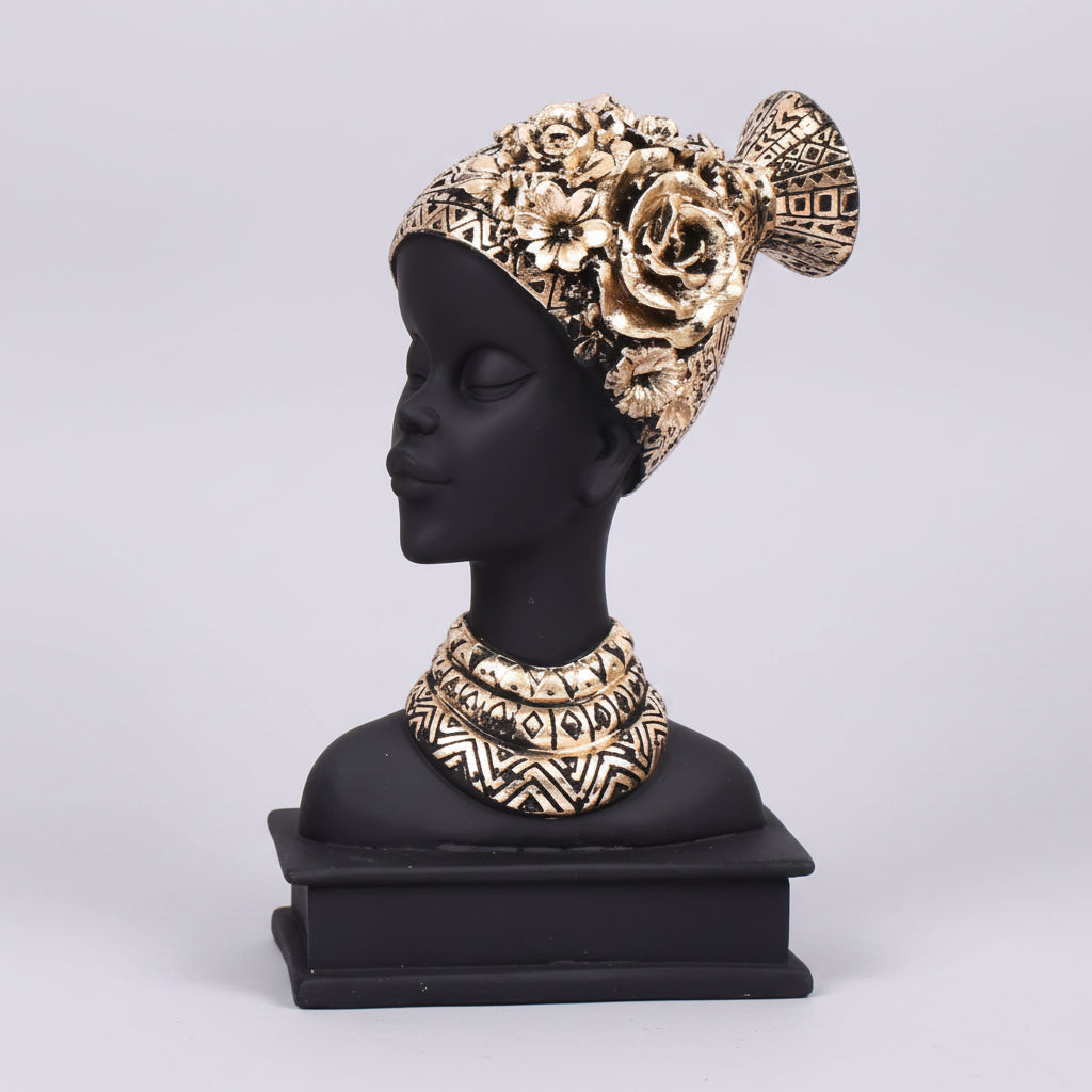 African Heritage in Resin Graceful Lady Statue