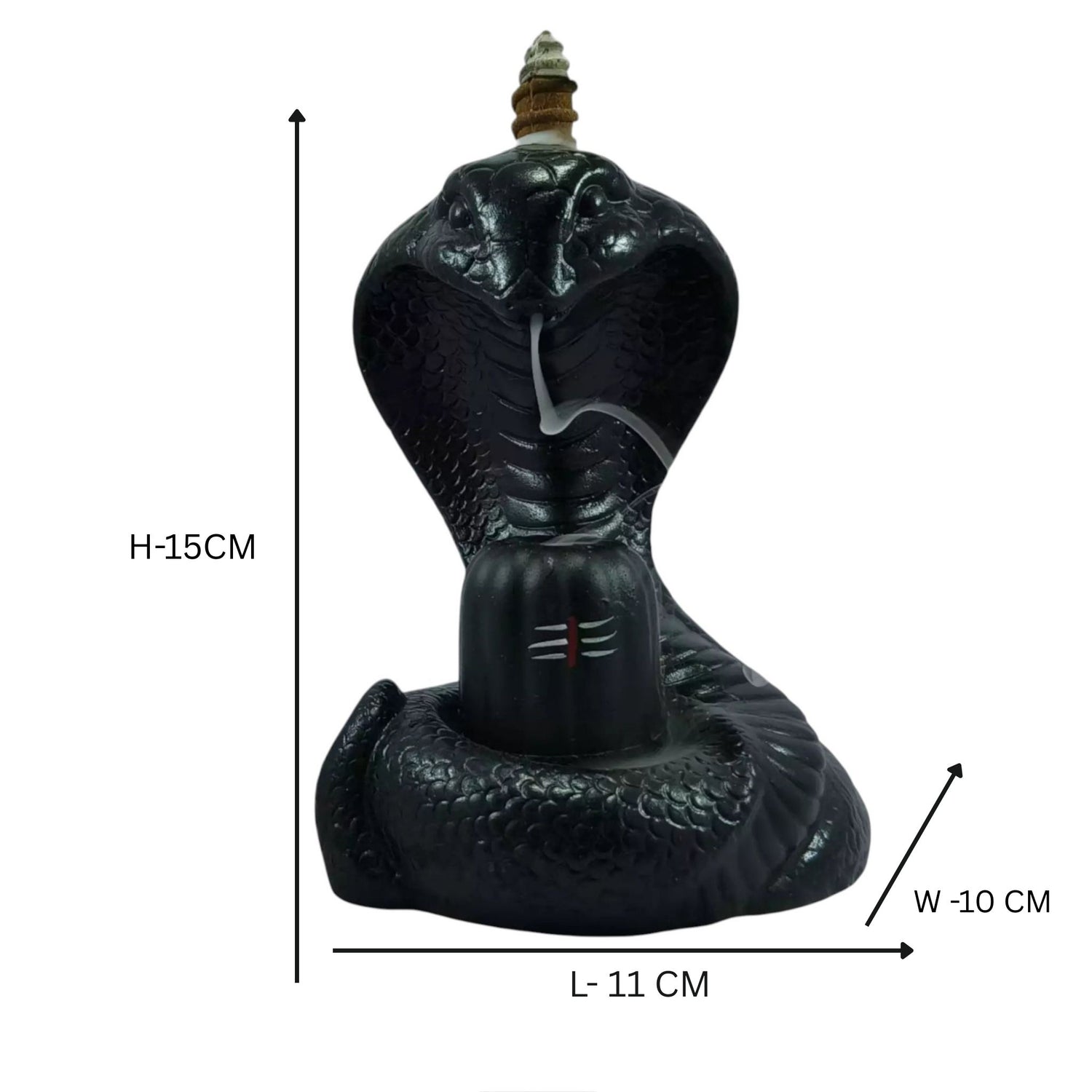 Shiva Lingam Smoke Backflow Incense Holder with Vasuki Mouth Smokefall