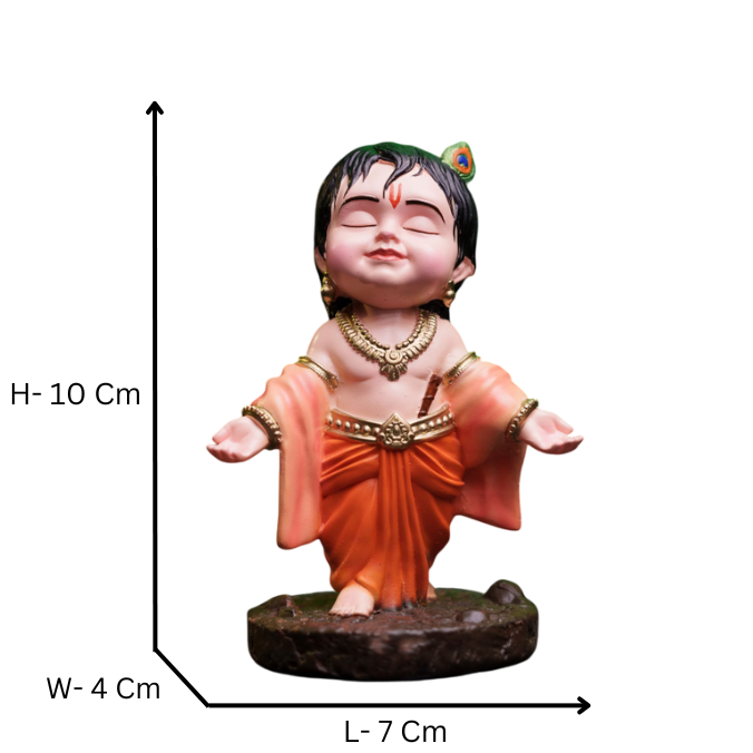 Little Krishna Bliss: Decorative Resin Statue