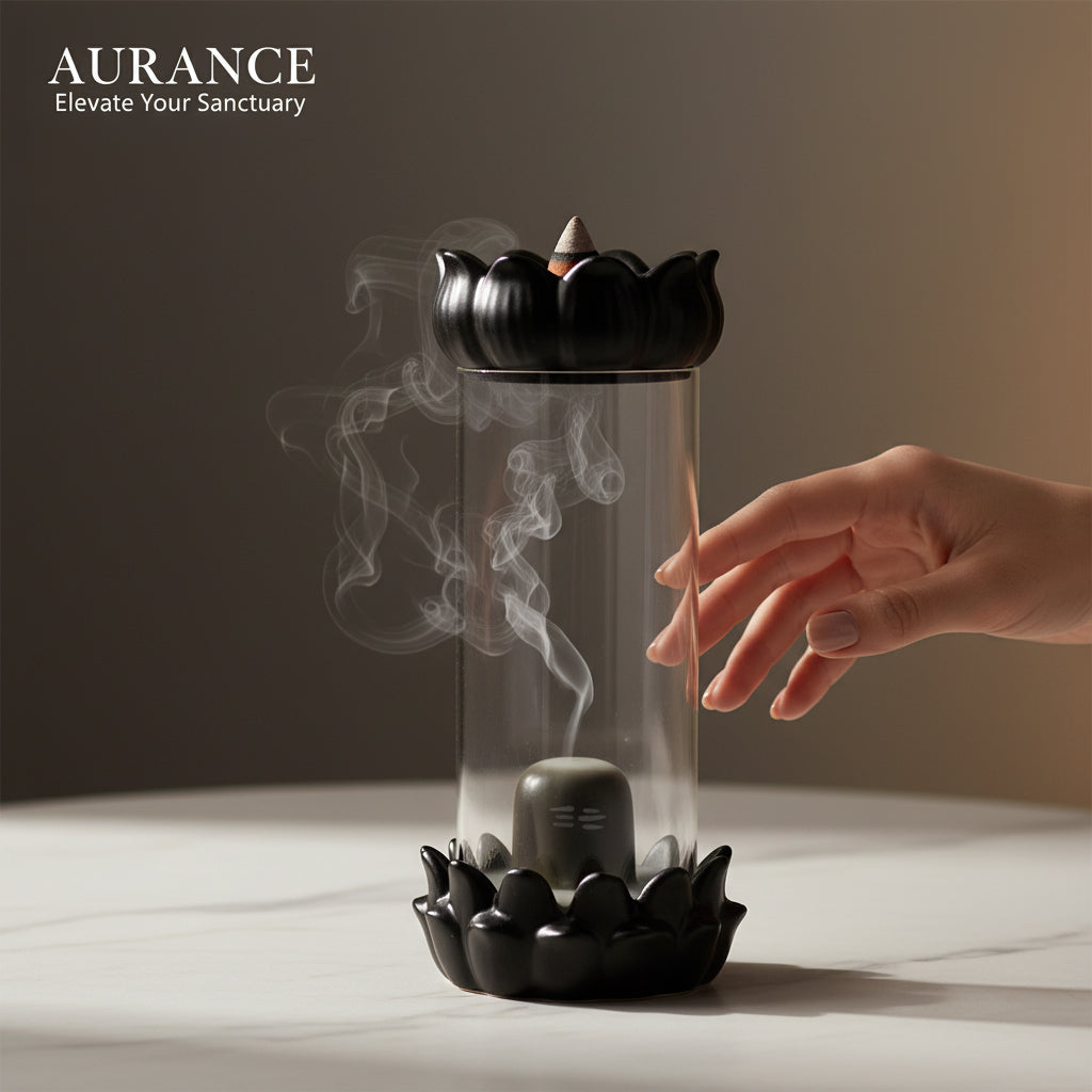 Shiva Lingam Smoke Waterfall Incense Holder