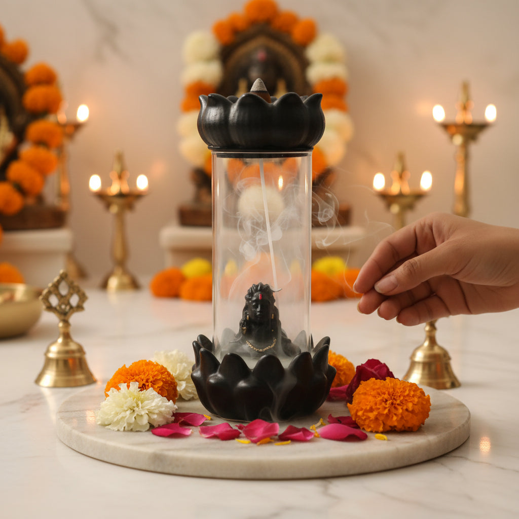 Shivlinga Incense Holder Backflow With 10 Back Flow Cones