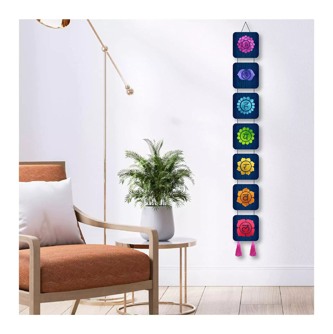 Wooden Seven Chakra Line Wall Art | Spiritual Balance | Home Decor | Office | Meditation Space | Yoga Studio | Gift Giving | Spiritual  Place | Healing Center