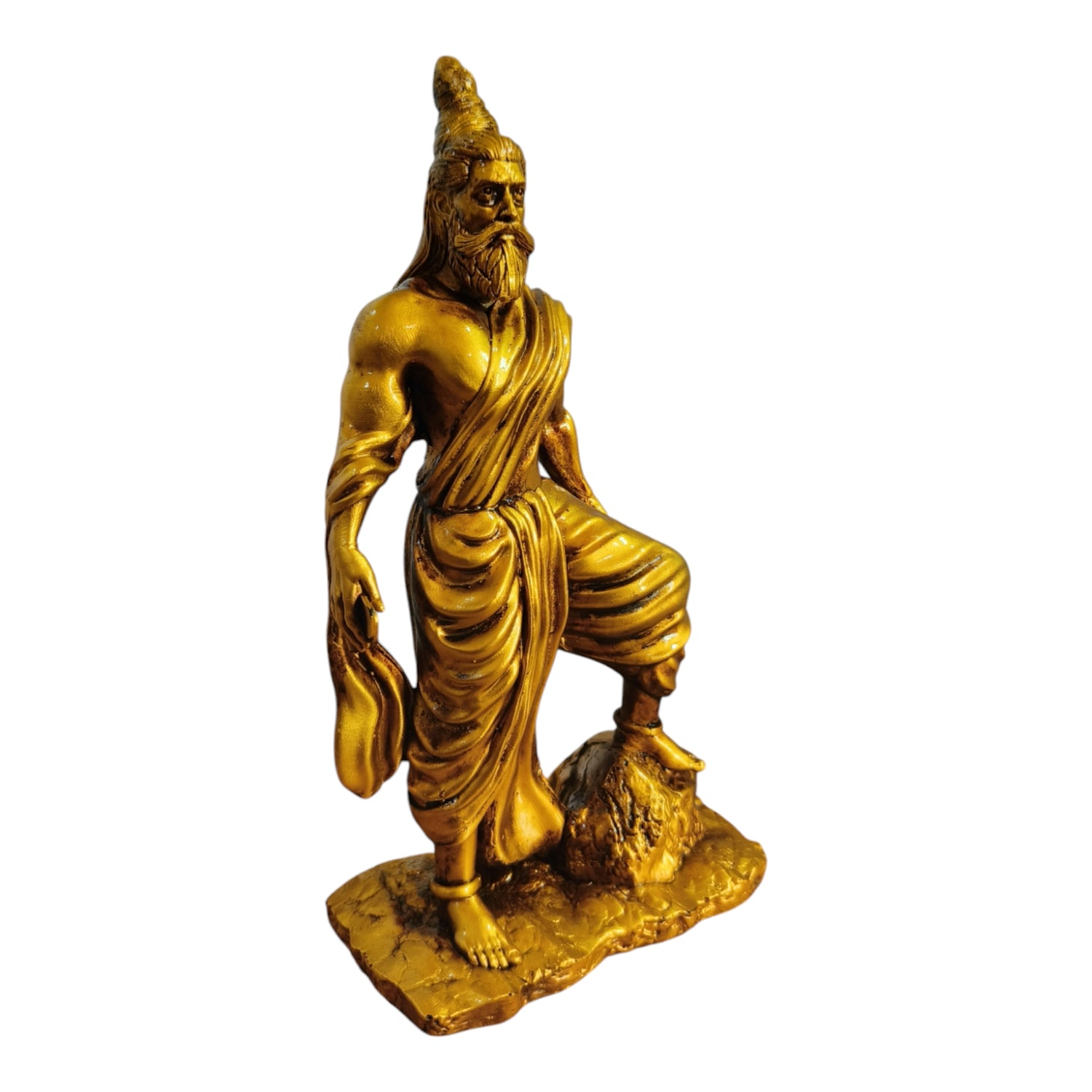 Thiruvalluvar Statue | Handmade Resin Marble Finish Idol | Multi Colour Hand Painted Tamil Saint Sculpture for Home Decor &amp; Gifting