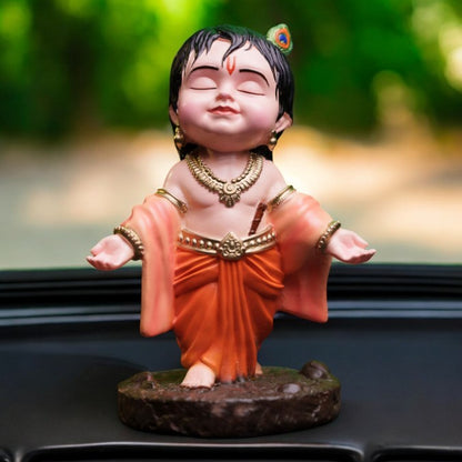 Little Krishna Bliss: Decorative Resin Statue