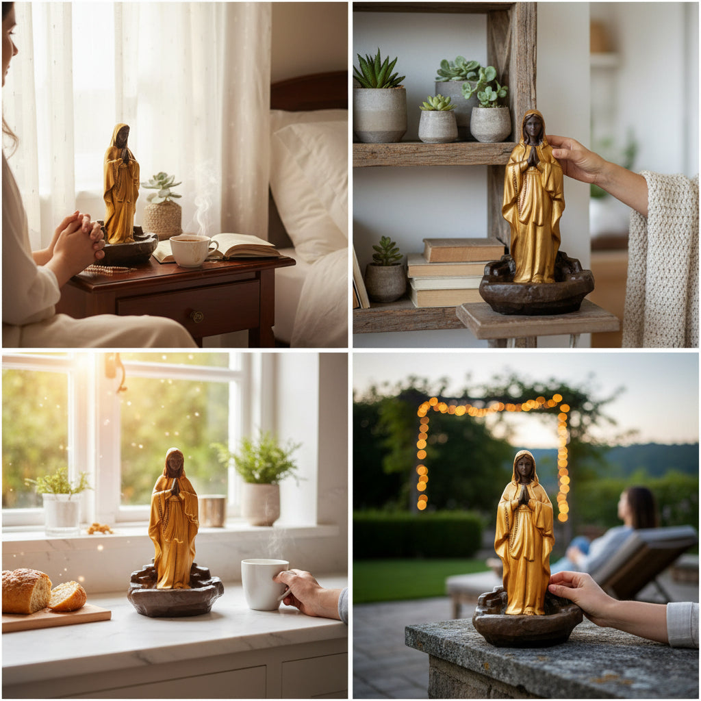 Mother Mary Smoke Resin Statue