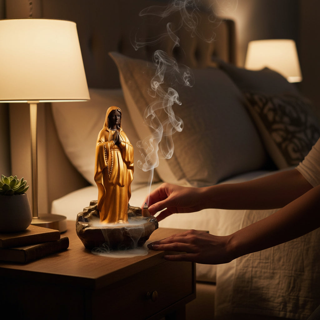 Mother Mary Smoke Resin Statue