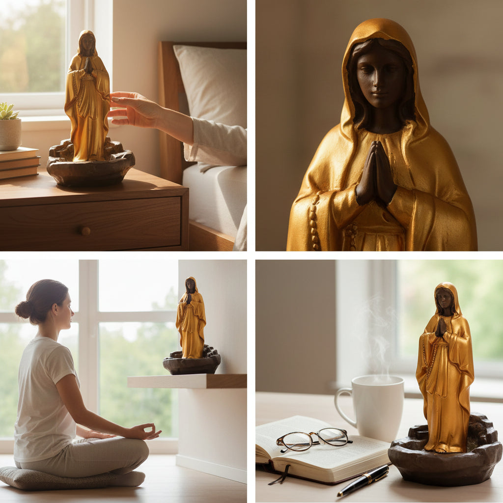 Mother Mary Smoke Resin Statue