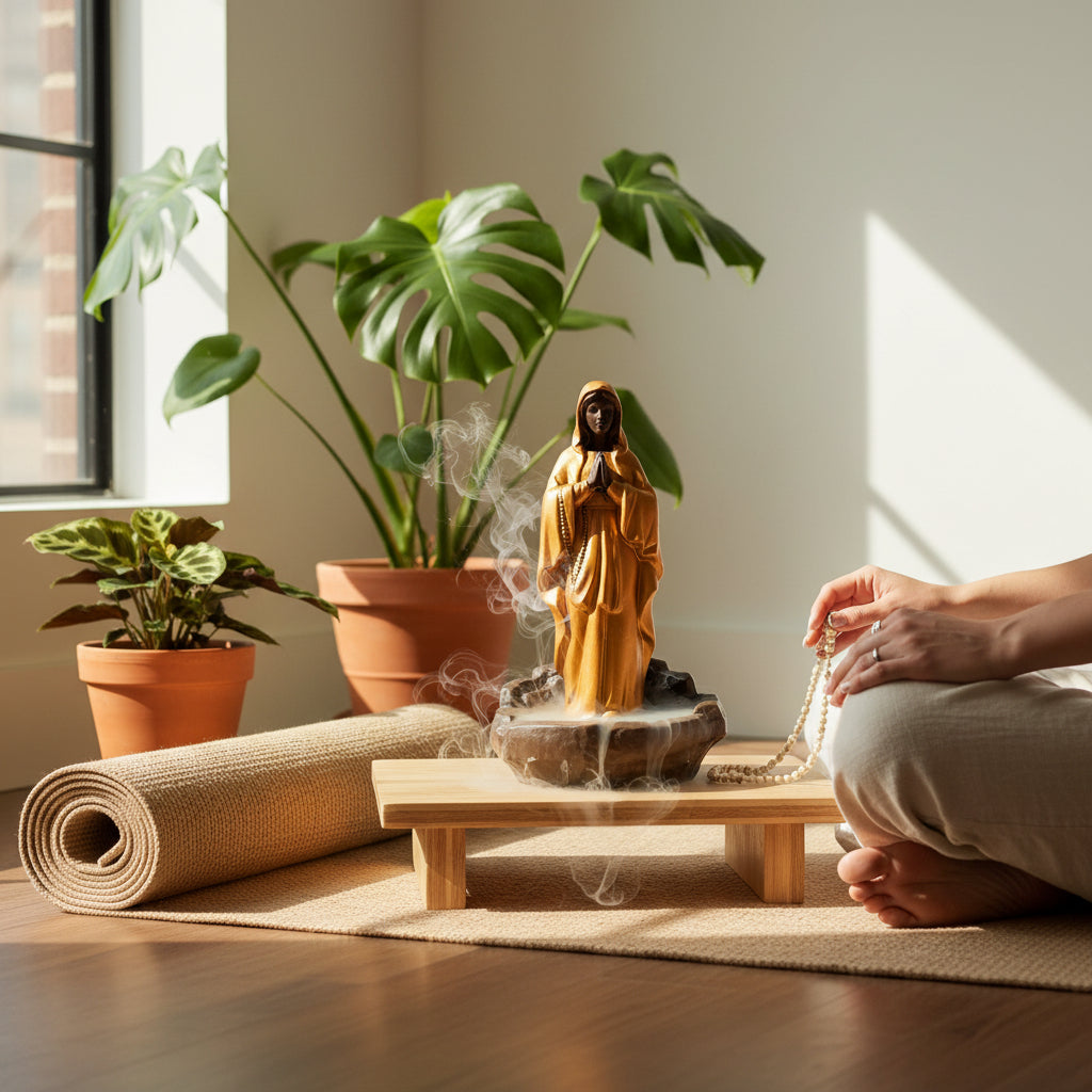 Mother Mary Smoke Resin Statue