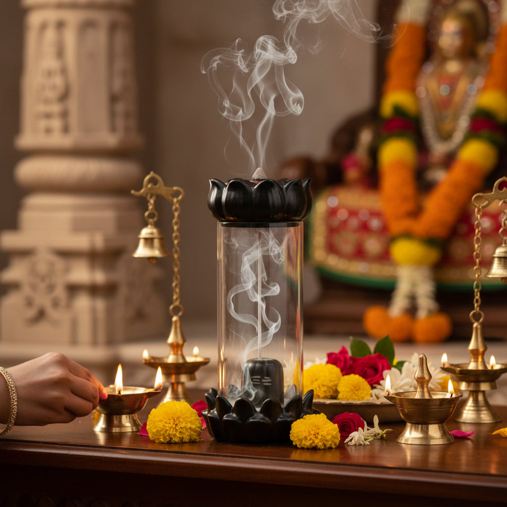 Shiva Lingam Smoke Waterfall Incense Holder