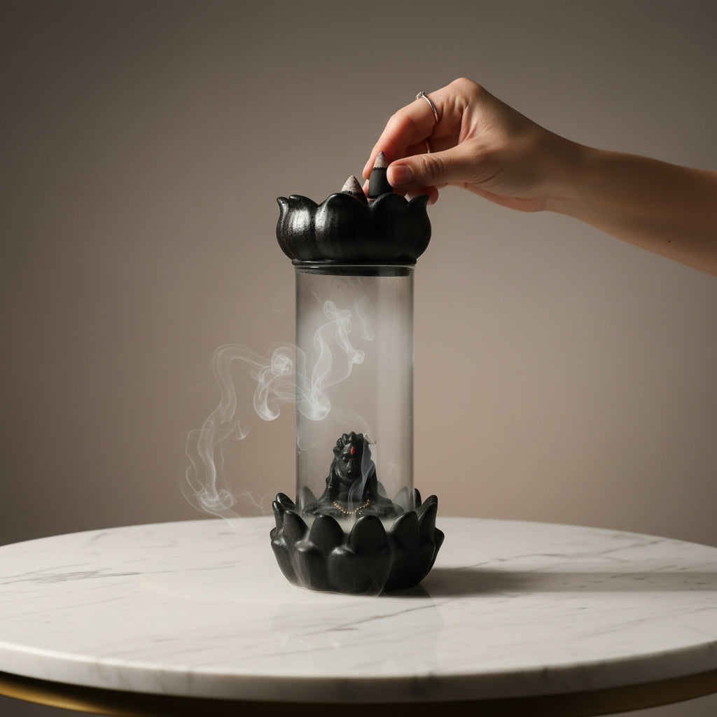 Shivlinga Incense Holder Backflow With 10 Back Flow Cones