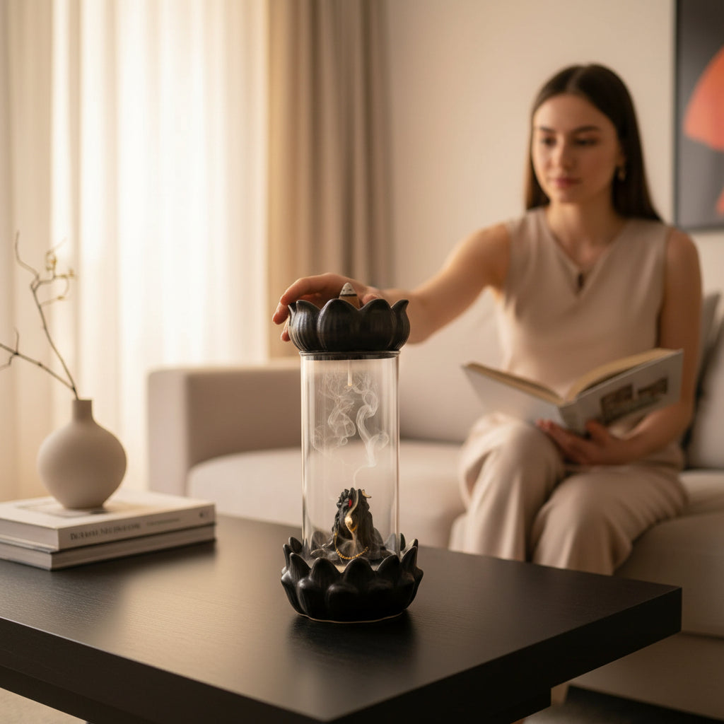 Shivlinga Incense Holder Backflow With 10 Back Flow Cones