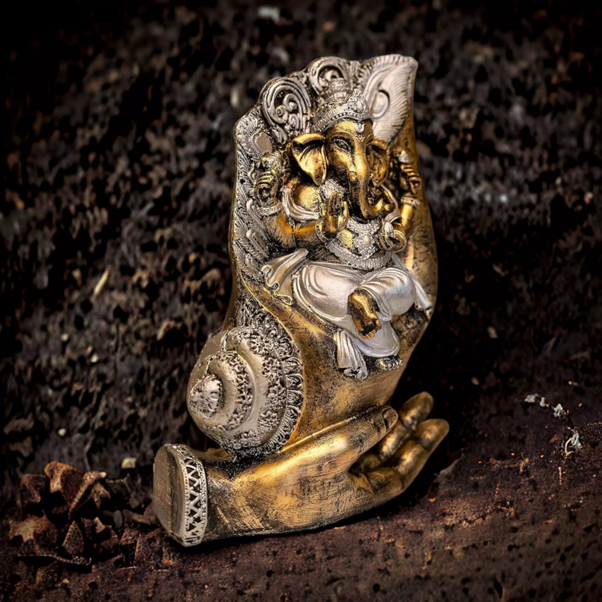 Spiritual Statue of Shank Ganesh - Resin Handcrafted Divine Elegance