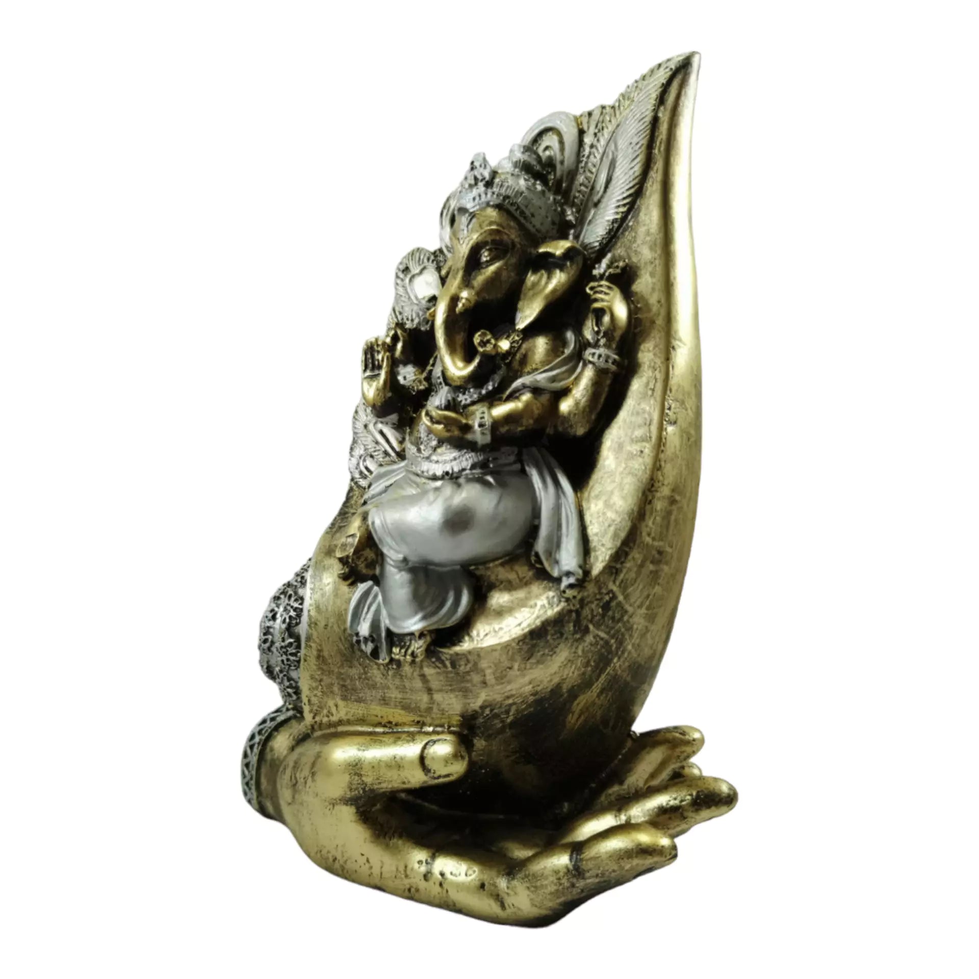 Spiritual Statue of Shank Ganesh - Resin Handcrafted Divine Elegance