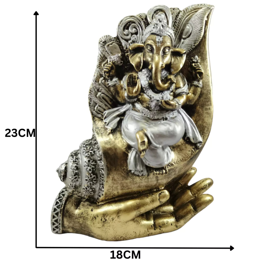 Spiritual Statue of Shank Ganesh - Resin Handcrafted Divine Elegance