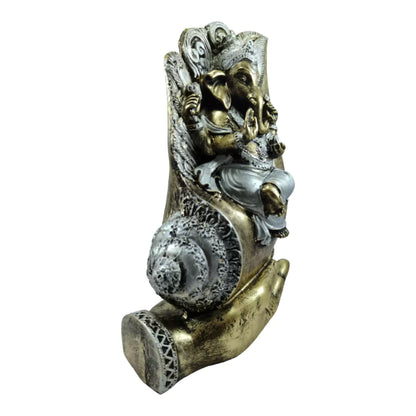 Spiritual Statue of Shank Ganesh - Resin Handcrafted Divine Elegance