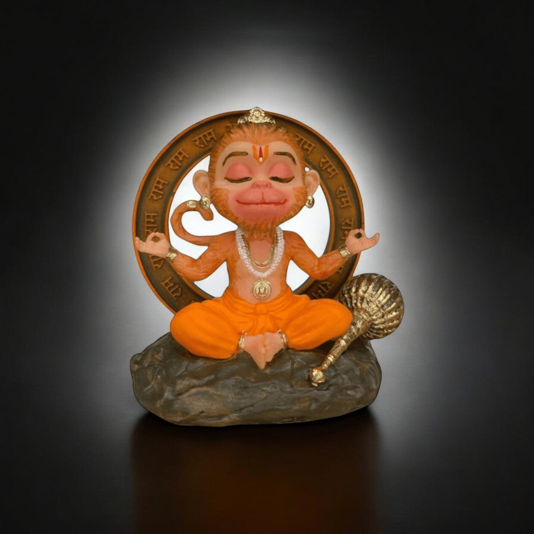 Divine Protector: Baal Hanuman Resin Statue 11.5 cm