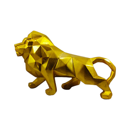 Geometric Resin Lion Statue: Modern Artistry for Your Space