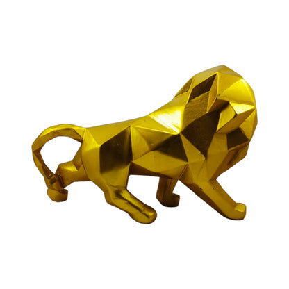 Geometric Resin Lion Statue: Modern Artistry for Your Space