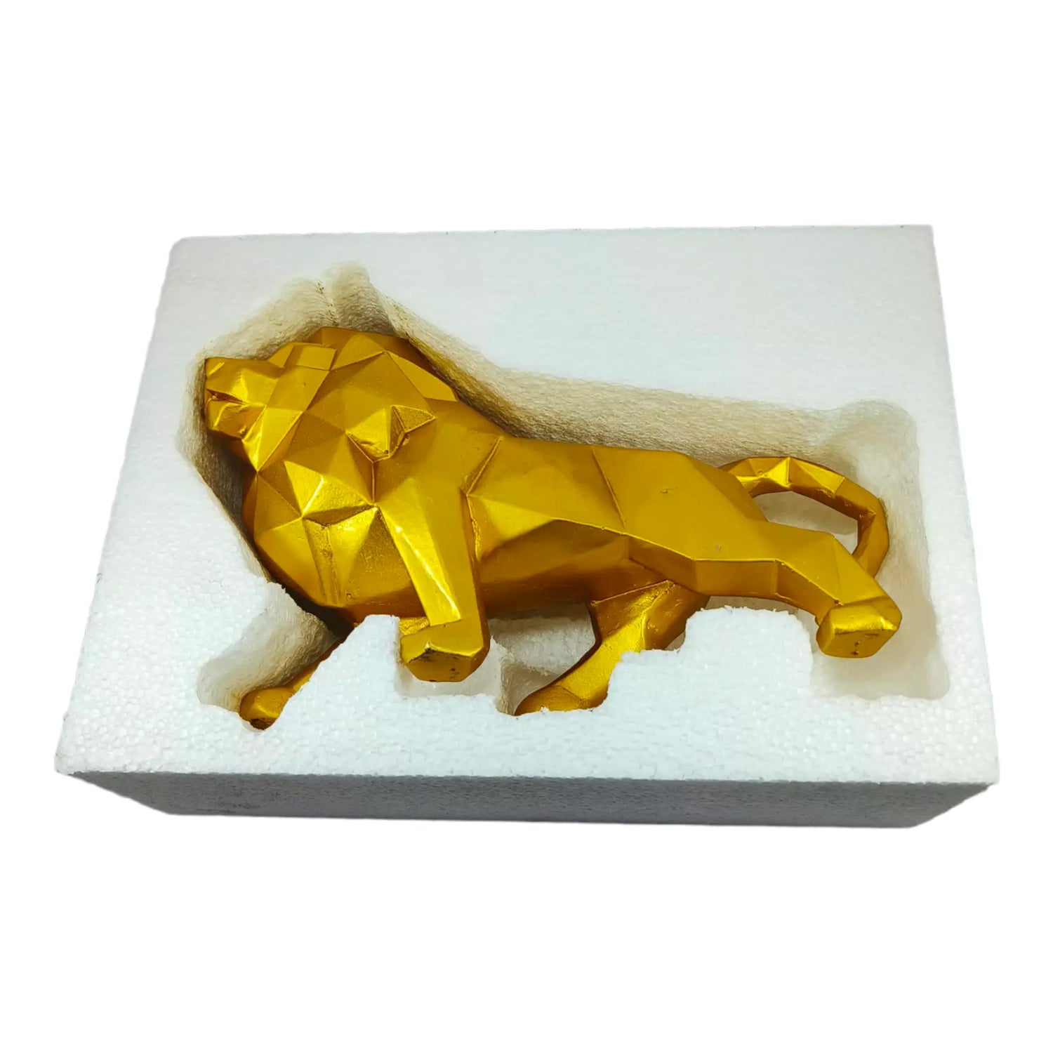 Geometric Resin Lion Statue: Modern Artistry for Your Space