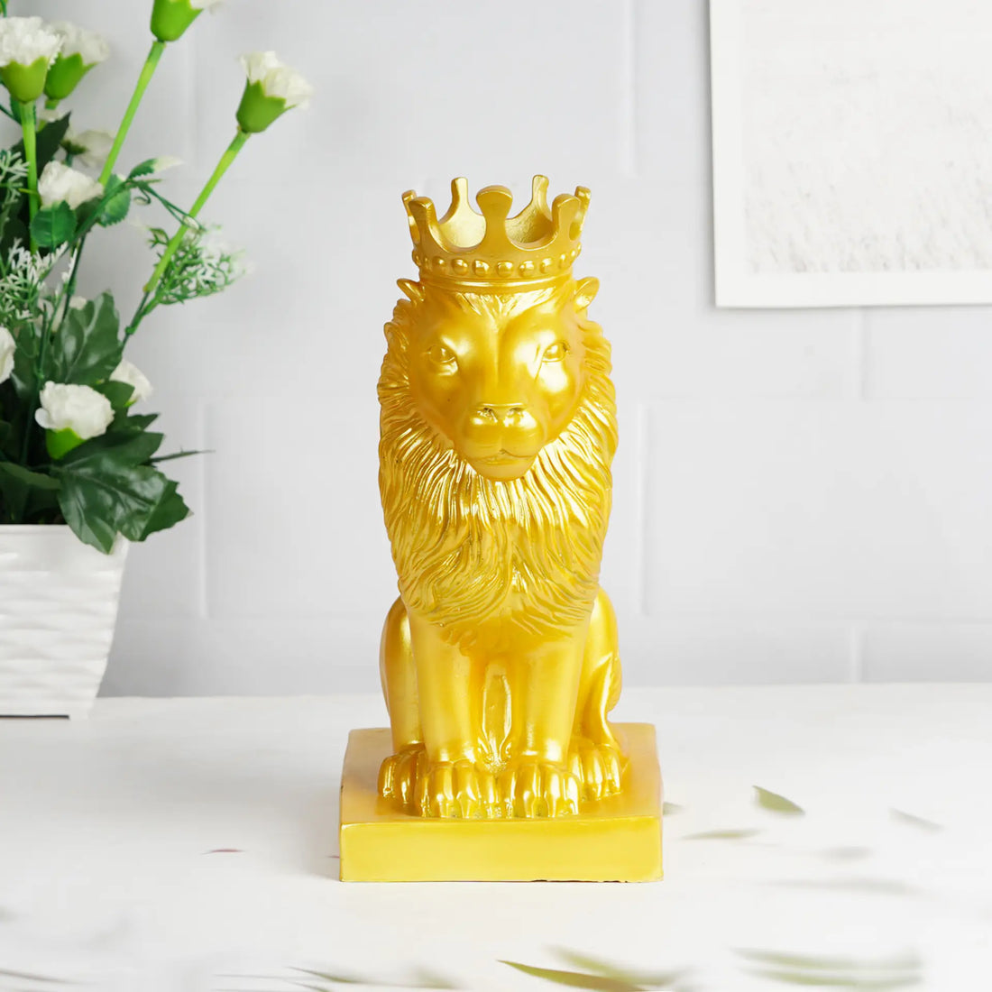 Black and Gold Lion king Wearing a Crown