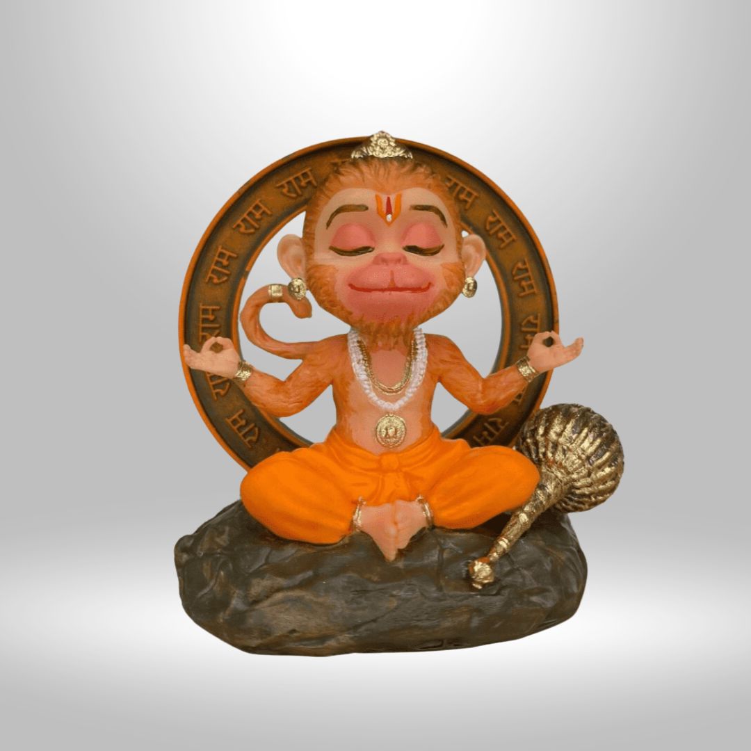 Divine Protector: Baal Hanuman Resin Statue 11.5 cm