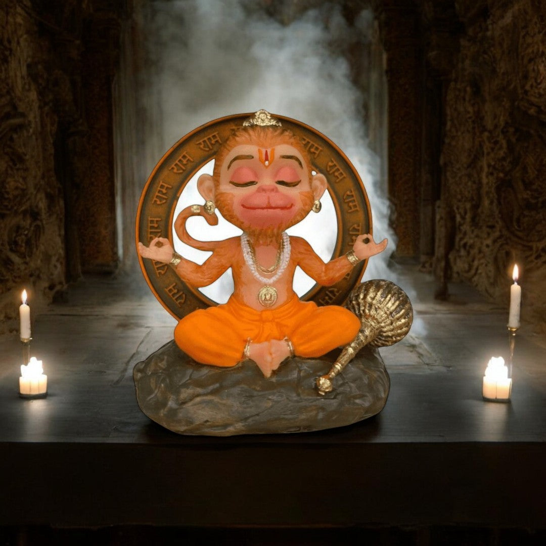 Divine Protector: Baal Hanuman Resin Statue 11.5 cm