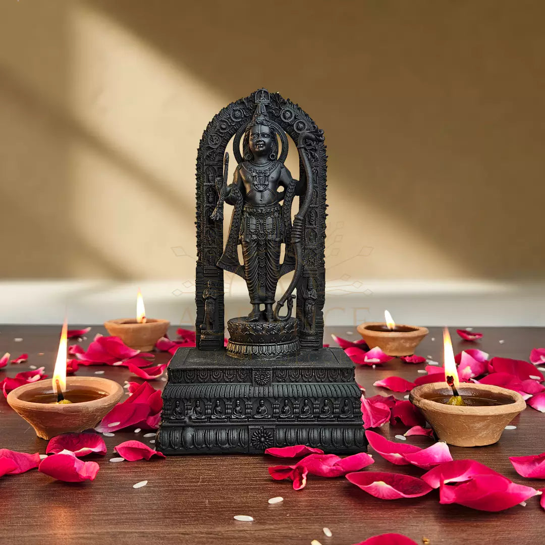 Ayodhya Ram Lalla Statue (7 Inch - Matte Black)