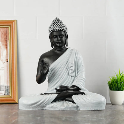 Golden Buddha in White Shawl: A Symbol of Peace and Serenity